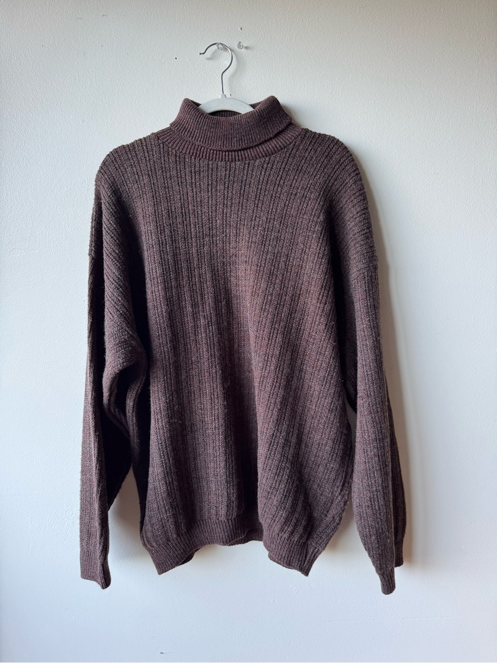 Vintage Brown Wool Blend Turtleneck Sweater
